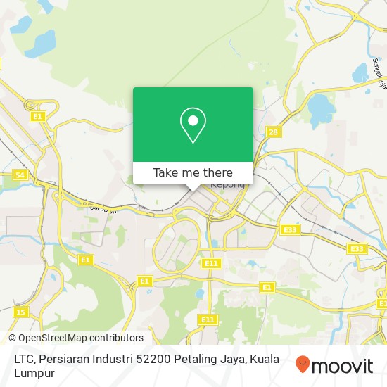 Peta LTC, Persiaran Industri 52200 Petaling Jaya