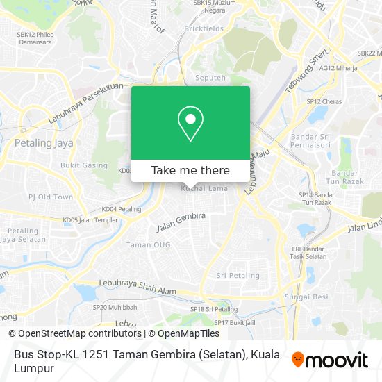 Bus Stop-KL 1251 Taman Gembira (Selatan) map