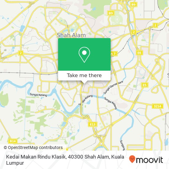 Peta Kedai Makan Rindu Klasik, 40300 Shah Alam