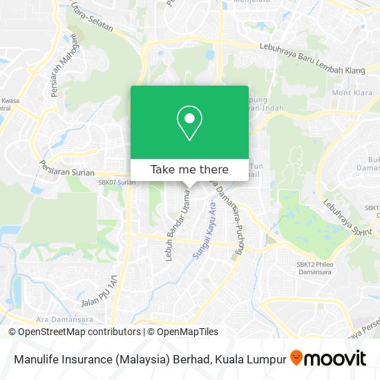 Peta Manulife Insurance (Malaysia) Berhad