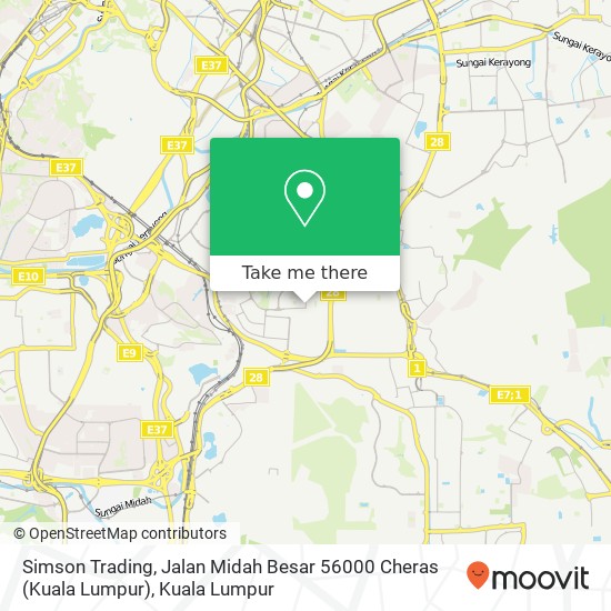 Simson Trading, Jalan Midah Besar 56000 Cheras (Kuala Lumpur) map