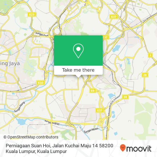 Peta Perniagaan Suan Hoi, Jalan Kuchai Maju 14 58200 Kuala Lumpur