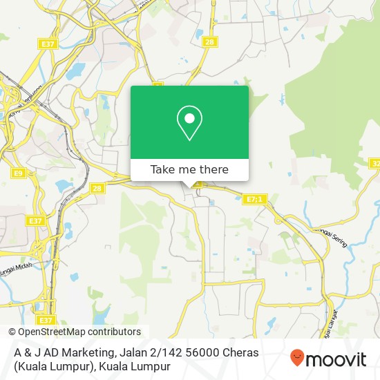 Peta A & J AD Marketing, Jalan 2 / 142 56000 Cheras (Kuala Lumpur)