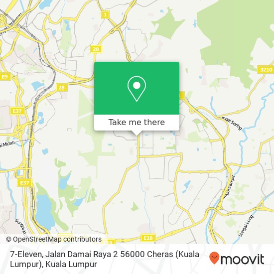 7-Eleven, Jalan Damai Raya 2 56000 Cheras (Kuala Lumpur) map