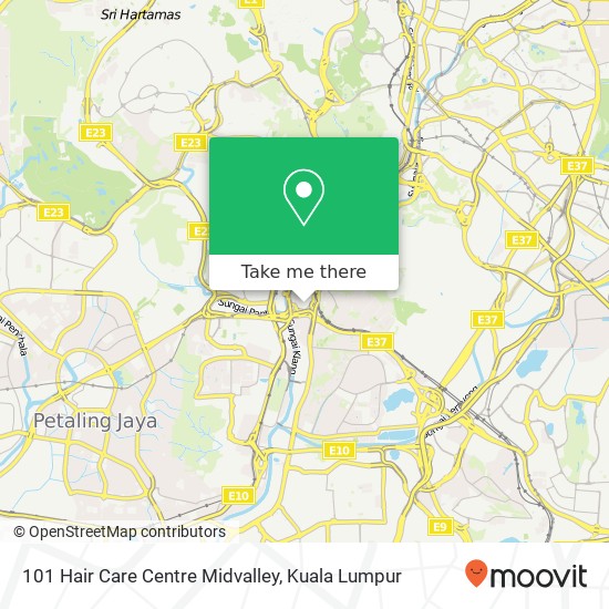 101 Hair Care Centre Midvalley map