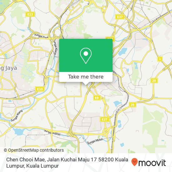 Peta Chen Chooi Mae, Jalan Kuchai Maju 17 58200 Kuala Lumpur