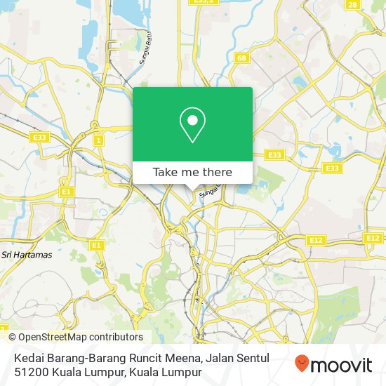 Kedai Barang-Barang Runcit Meena, Jalan Sentul 51200 Kuala Lumpur map