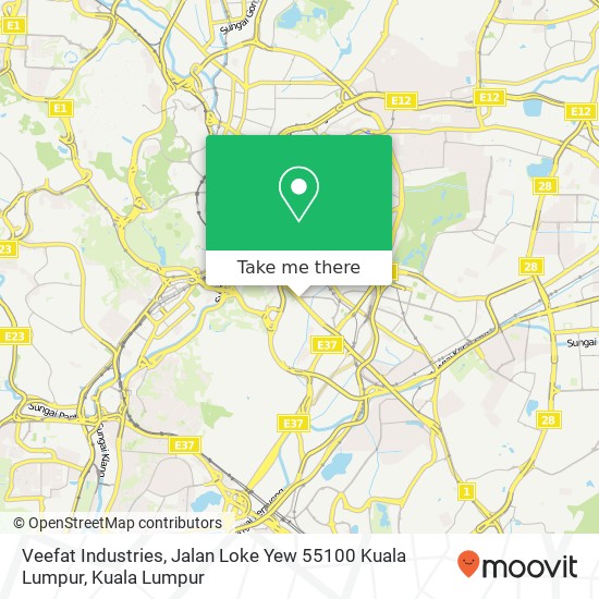 Peta Veefat Industries, Jalan Loke Yew 55100 Kuala Lumpur
