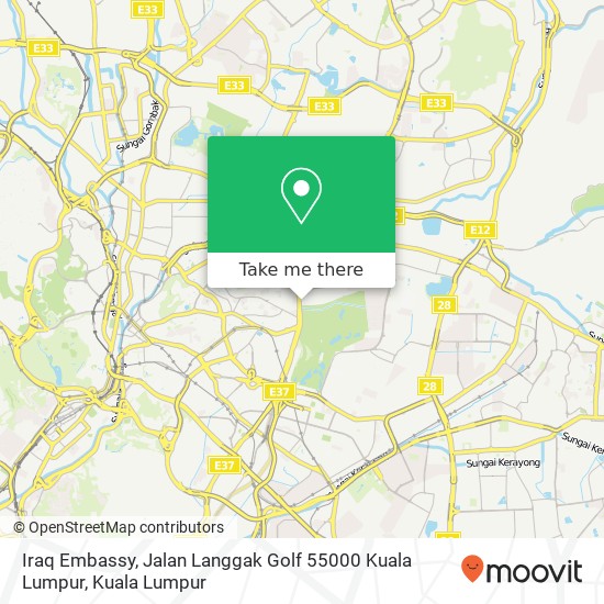 Peta Iraq Embassy, Jalan Langgak Golf 55000 Kuala Lumpur