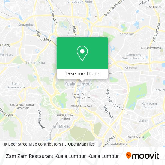 Peta Zam Zam Restaurant Kuala Lumpur