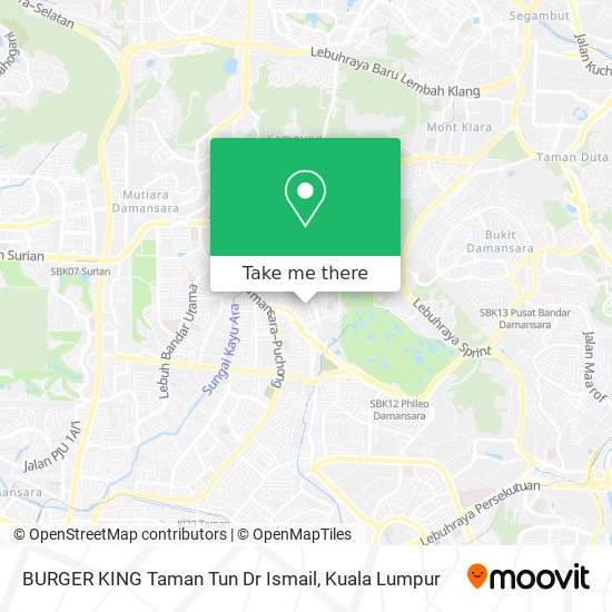 BURGER KING Taman Tun Dr Ismail map