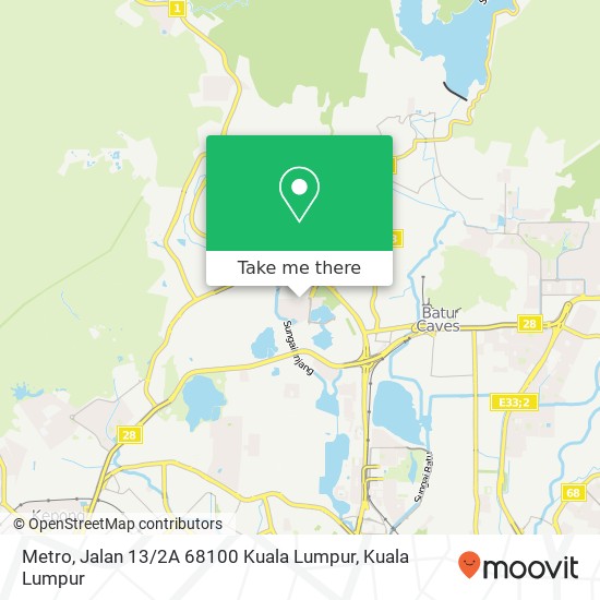 Metro, Jalan 13 / 2A 68100 Kuala Lumpur map