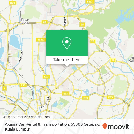 Peta Akasia Car Rental & Transportation, 53000 Setapak