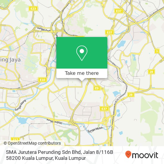 Peta SMA Jurutera Perunding Sdn Bhd, Jalan 8 / 116B 58200 Kuala Lumpur