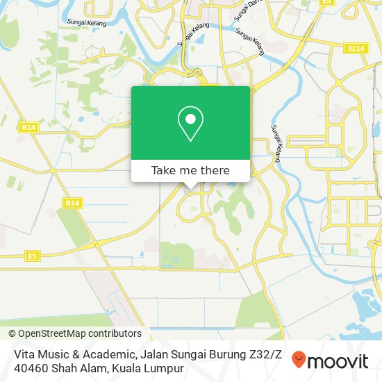 Peta Vita Music & Academic, Jalan Sungai Burung Z32 / Z 40460 Shah Alam