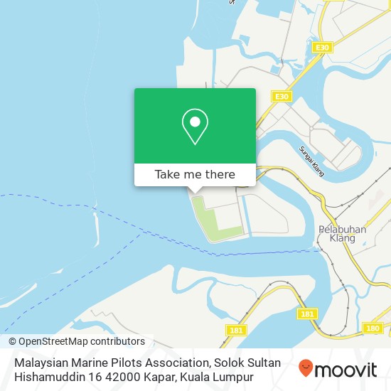 Peta Malaysian Marine Pilots Association, Solok Sultan Hishamuddin 16 42000 Kapar