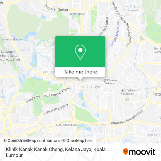 Peta Klinik Kanak Kanak Cheng, Kelana Jaya