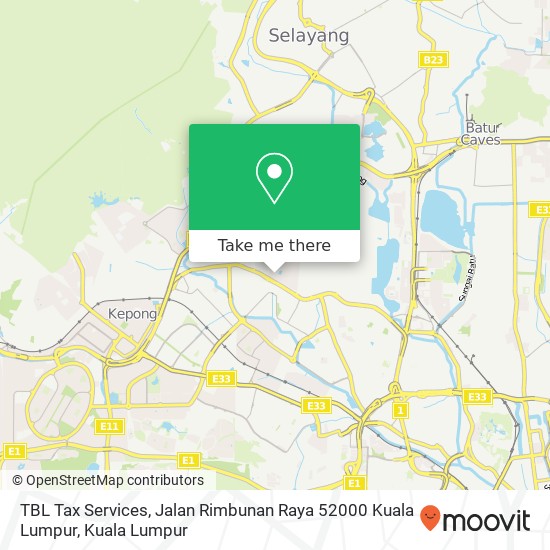 TBL Tax Services, Jalan Rimbunan Raya 52000 Kuala Lumpur map