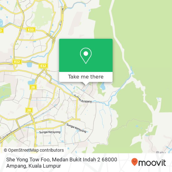 Peta She Yong Tow Foo, Medan Bukit Indah 2 68000 Ampang