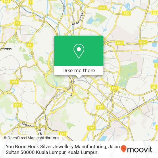 Peta You Boon Hock Silver Jewellery Manufacturing, Jalan Sultan 50000 Kuala Lumpur