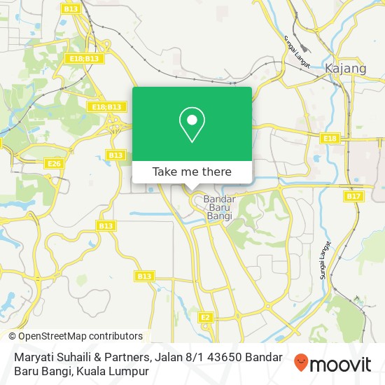 Peta Maryati Suhaili & Partners, Jalan 8 / 1 43650 Bandar Baru Bangi