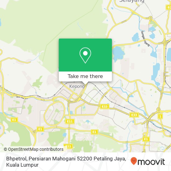 Bhpetrol, Persiaran Mahogani 52200 Petaling Jaya map