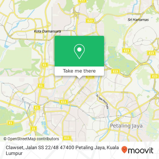 Peta Clawset, Jalan SS 22 / 48 47400 Petaling Jaya