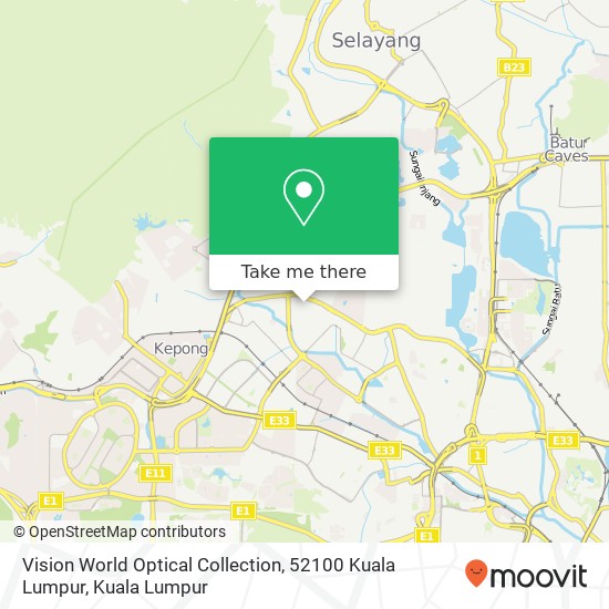 Vision World Optical Collection, 52100 Kuala Lumpur map