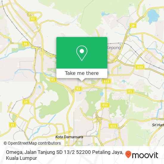 Omega, Jalan Tanjung SD 13 / 2 52200 Petaling Jaya map