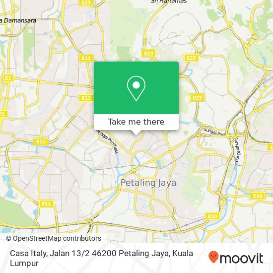 Peta Casa Italy, Jalan 13 / 2 46200 Petaling Jaya