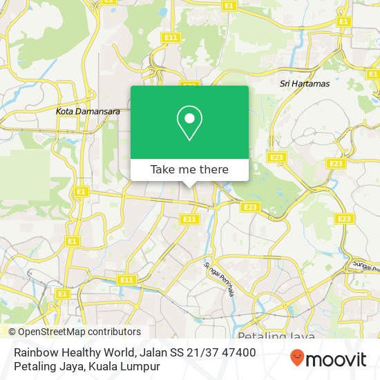 Rainbow Healthy World, Jalan SS 21 / 37 47400 Petaling Jaya map