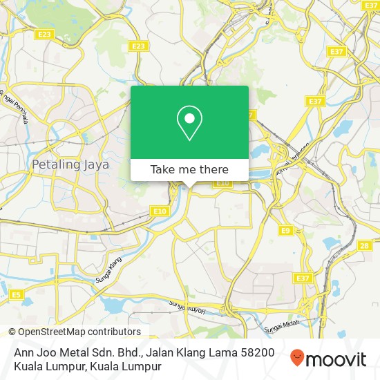 Peta Ann Joo Metal Sdn. Bhd., Jalan Klang Lama 58200 Kuala Lumpur
