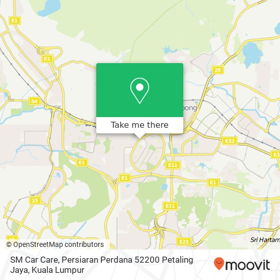 Peta SM Car Care, Persiaran Perdana 52200 Petaling Jaya
