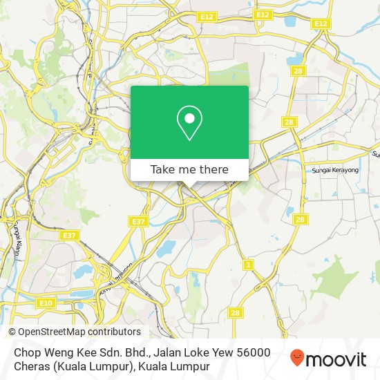 Chop Weng Kee Sdn. Bhd., Jalan Loke Yew 56000 Cheras (Kuala Lumpur) map