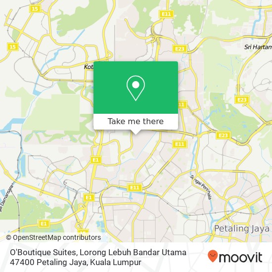 O'Boutique Suites, Lorong Lebuh Bandar Utama 47400 Petaling Jaya map