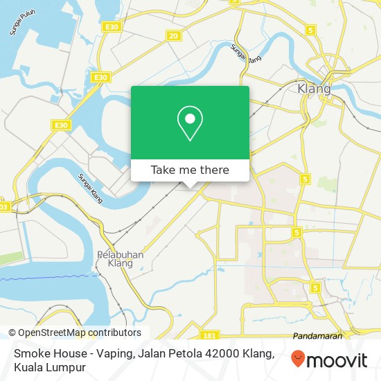 Peta Smoke House - Vaping, Jalan Petola 42000 Klang