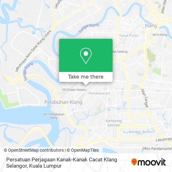 Peta Persatuan Perjagaan Kanak-Kanak Cacat Klang Selangor