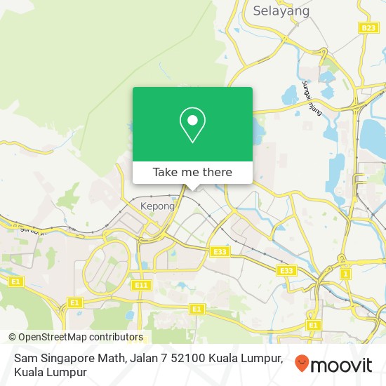 Sam Singapore Math, Jalan 7 52100 Kuala Lumpur map