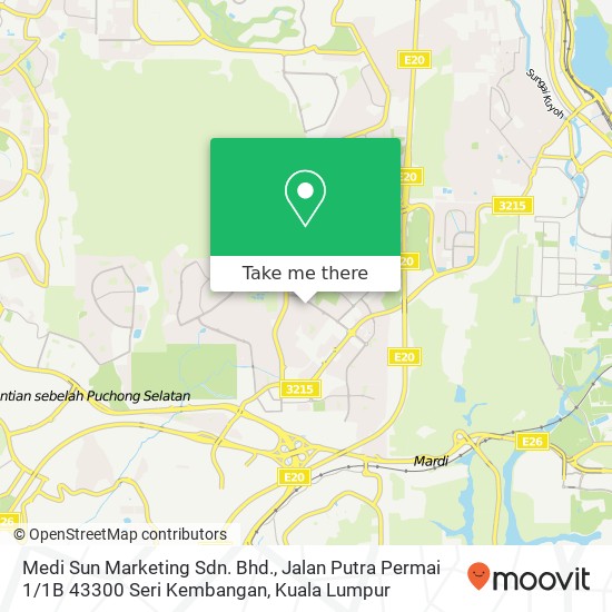 Medi Sun Marketing Sdn. Bhd., Jalan Putra Permai 1 / 1B 43300 Seri Kembangan map