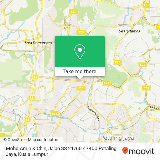 Mohd Amin & Chin, Jalan SS 21 / 60 47400 Petaling Jaya map