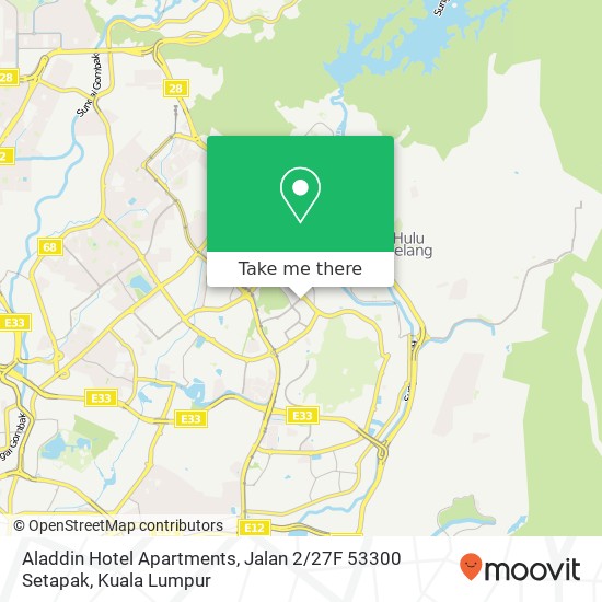 Aladdin Hotel Apartments, Jalan 2 / 27F 53300 Setapak map