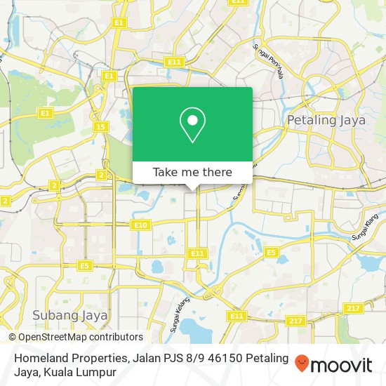 Homeland Properties, Jalan PJS 8 / 9 46150 Petaling Jaya map