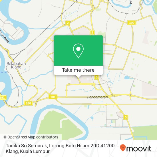Peta Tadika Sri Semarak, Lorong Batu Nilam 20D 41200 Klang