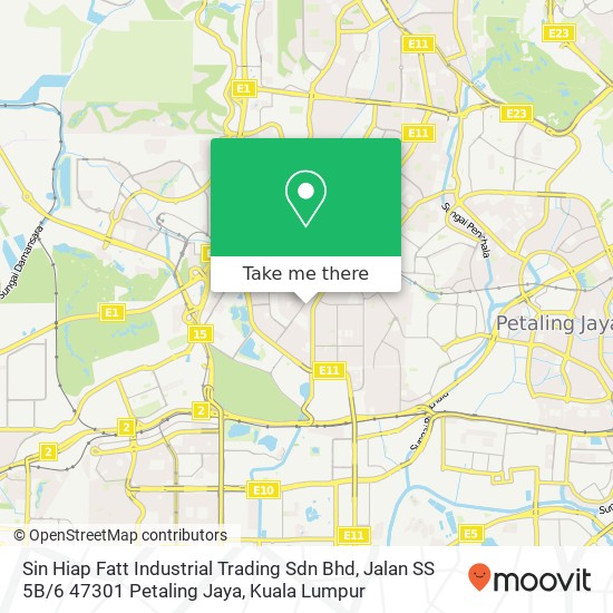 Sin Hiap Fatt Industrial Trading Sdn Bhd, Jalan SS 5B / 6 47301 Petaling Jaya map