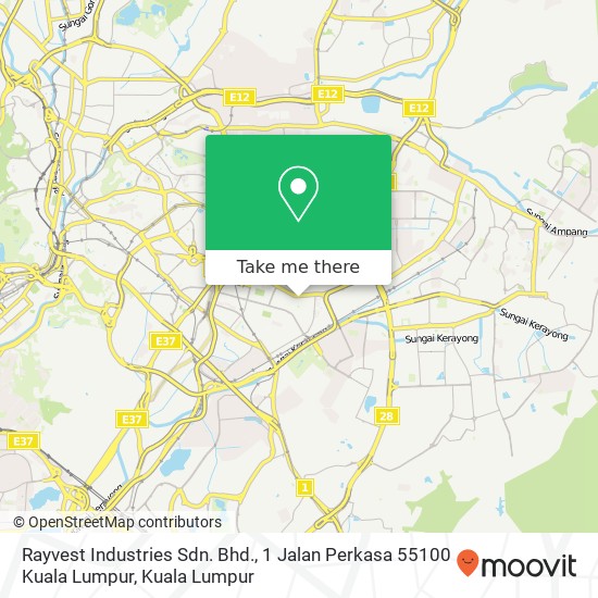 Peta Rayvest Industries Sdn. Bhd., 1 Jalan Perkasa 55100 Kuala Lumpur