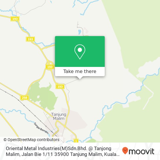 Oriental Metal Industries(M)Sdn.Bhd. @ Tanjong Malim, Jalan Bie 1 / 11 35900 Tanjung Malim map