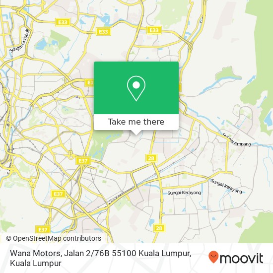 Peta Wana Motors, Jalan 2 / 76B 55100 Kuala Lumpur