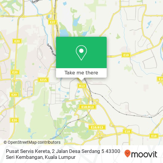 Peta Pusat Servis Kereta, 2 Jalan Desa Serdang 5 43300 Seri Kembangan