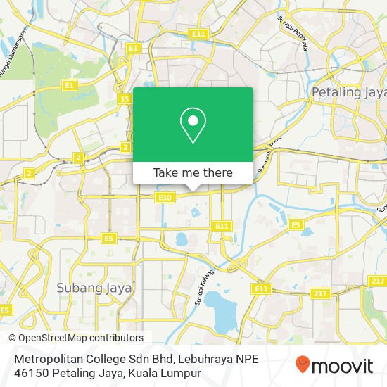 Metropolitan College Sdn Bhd, Lebuhraya NPE 46150 Petaling Jaya map