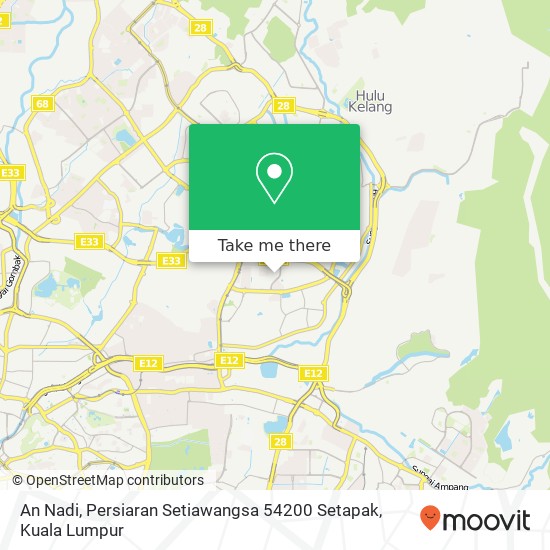 Peta An Nadi, Persiaran Setiawangsa 54200 Setapak